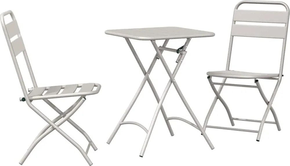 vidaXL Bisztró készlet 3 pcs Bézs Acél