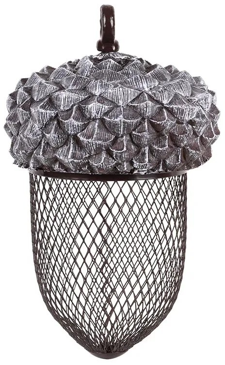 Felakasztható makk alakú madáretető, ráccsal