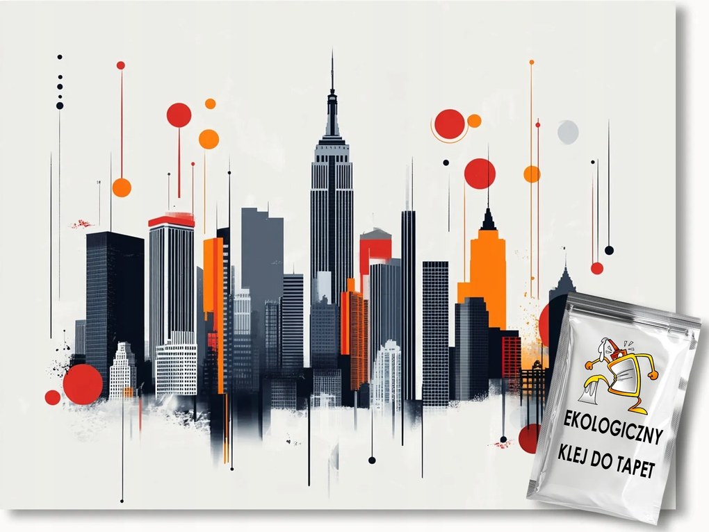 Fotótapéta Flizelina Grafika Város Felhőkarcolók Urban Modern 350x250 ragasztó