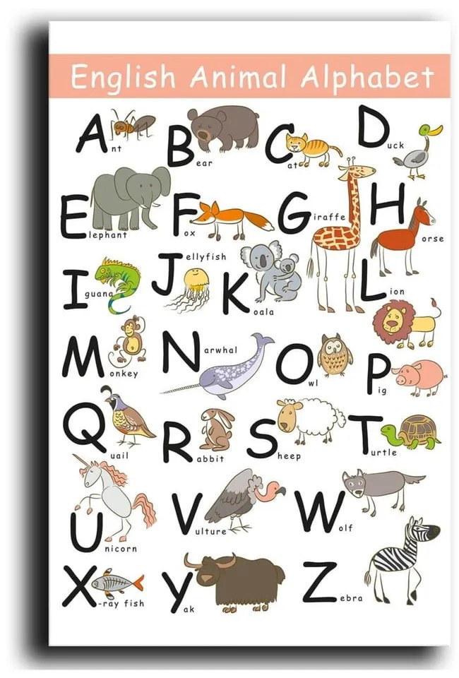 Gyerekszoba kép 45x70 cm Alphabet – Wallity