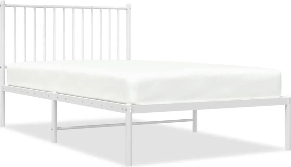 vidaXL fehér fém ágykeret fejtámlával 100x190 cm