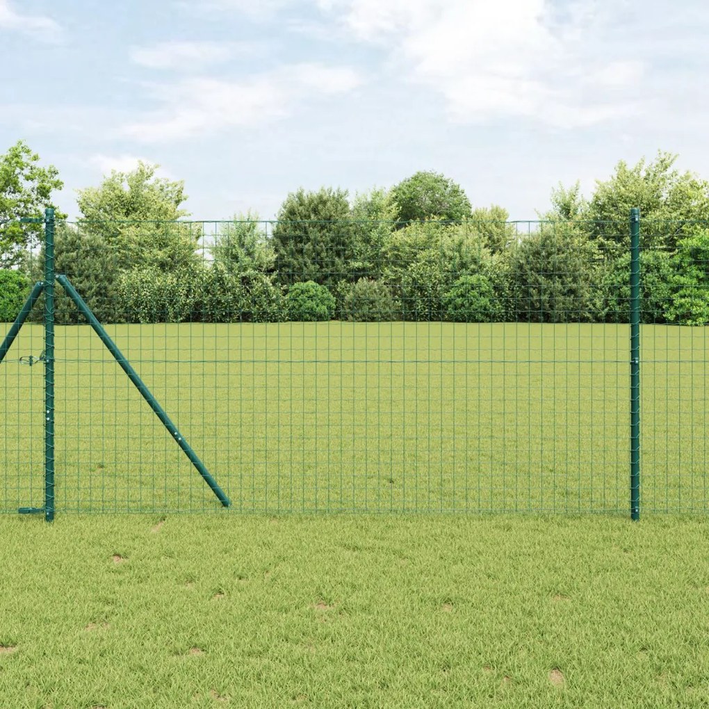 Kerítések 26 db Zöld Ø32 mm 150 cm Galvanizált Acél