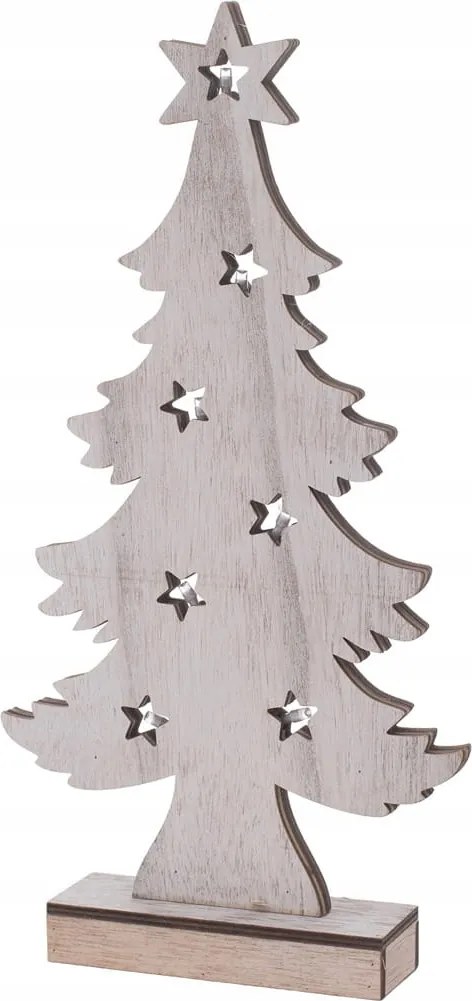 Fa karácsonyfa, 7LED 14x38cm, elemes