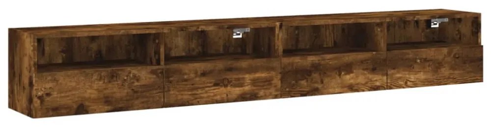 2 db füstös tölgy színű szerelt fa TV-szekrény 100 x 30 x 30 cm