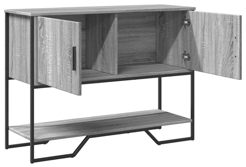 szürke sonoma szerelt fa dohányzóasztal 100x35x74,5 cm