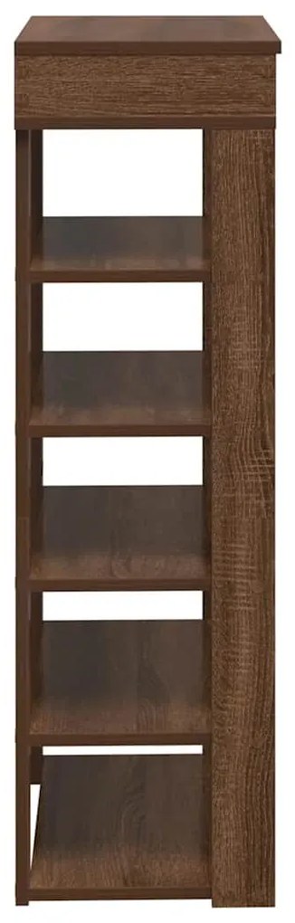 barna tölgyszínű szerelt fa cipőtartó 60x30x98 cm
