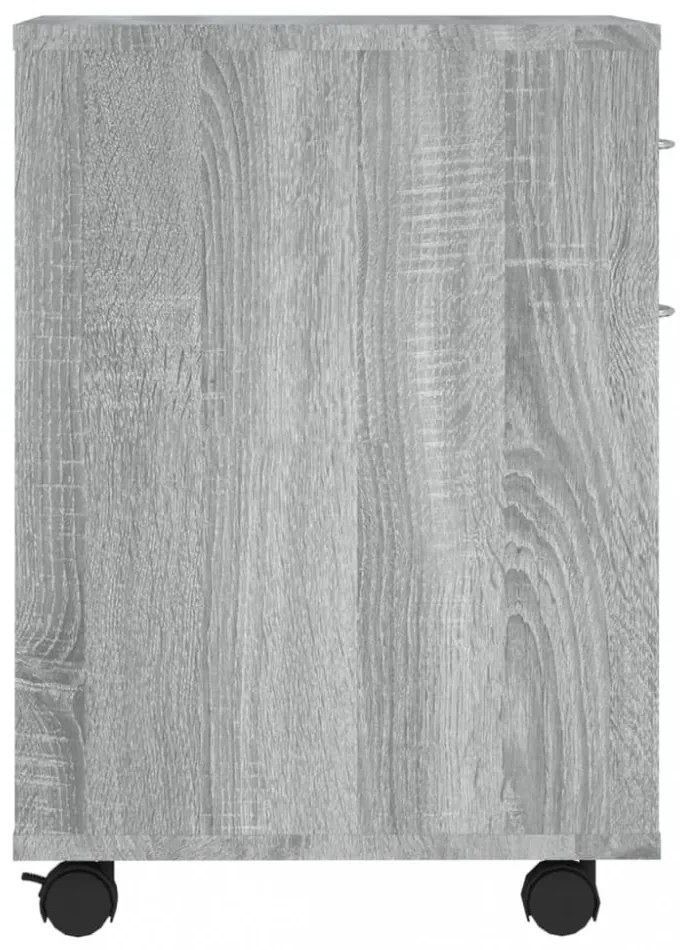 szürke sonoma színű szerelt fa kerekes szekrény 45 x 38 x 54 cm