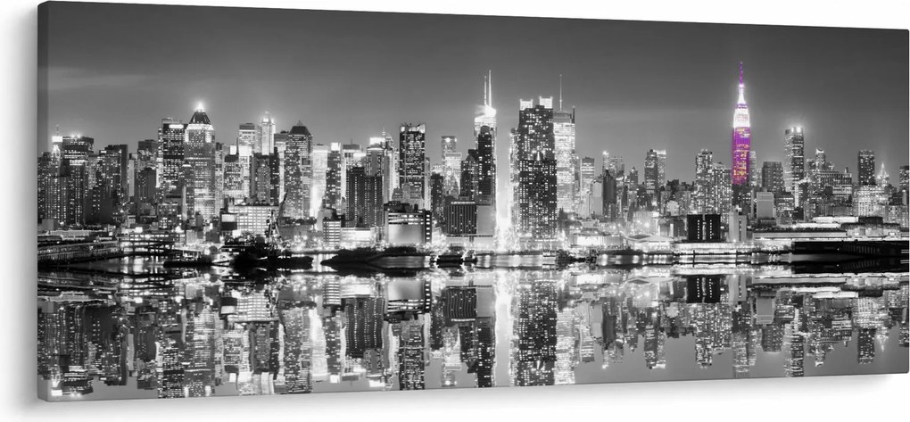 Kép - New York és a lila felhőkarcoló (120x50 cm)