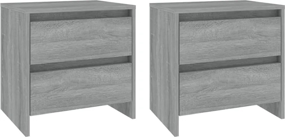 vidaXL 2 db szürke-sonoma színű éjjeliszekrény 45x34,5x44,5 cm