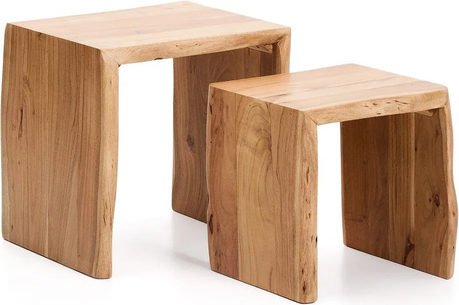 Akácfa tárolóasztal szett 2 db-os 40x50 cm Lomiri – Kave Home