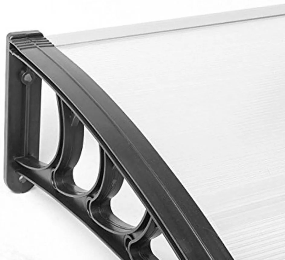 Műanyag előtető több méretben és színben-300x90 cm-fekete