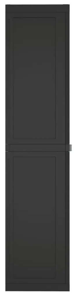 Fekete PP kültéri tárolószekrény 65 x 37 x 165 cm