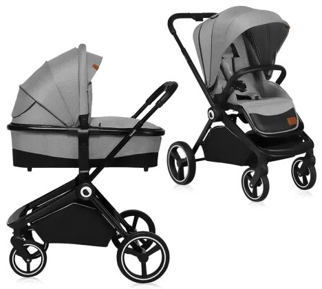 Lionelo - MIKA 2 az 1-ben kombinált babakocsi Grey Stone