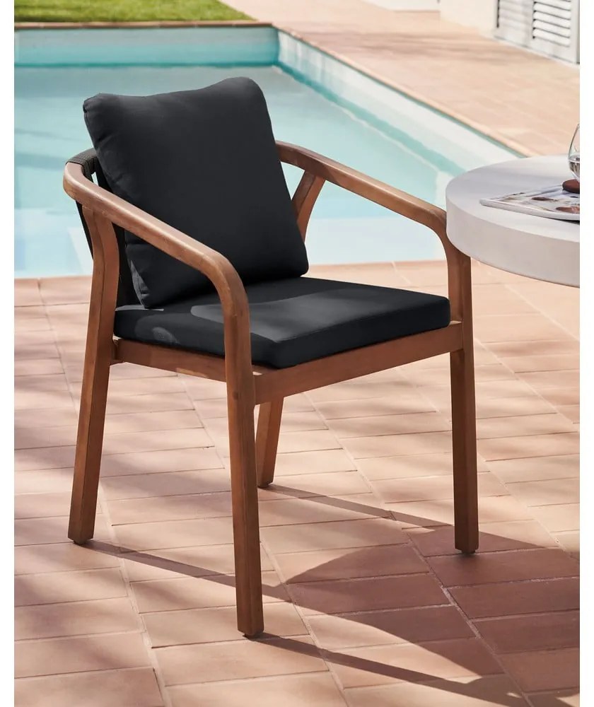 Fekete-natúr színű étkezőszék szett 4 db-os Malaret – Kave Home