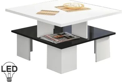 Dohányzóasztal Supra 1 (fehér + fényes fekete). 780016