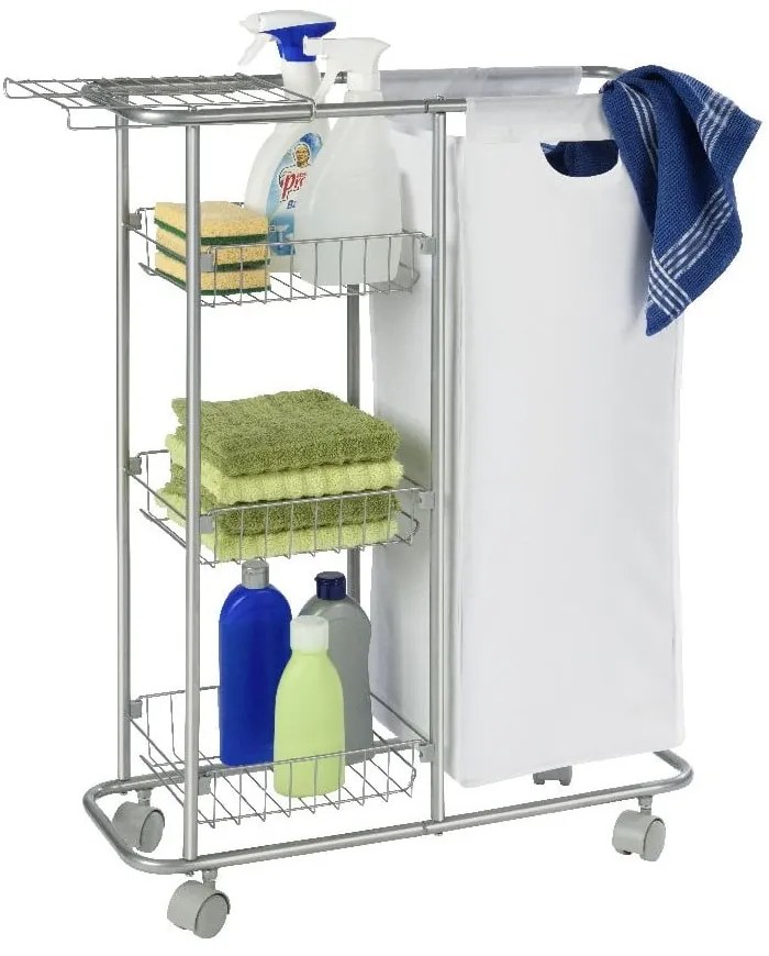 Slim univerzális gurulós polc kosárral, 28 l - Wenko