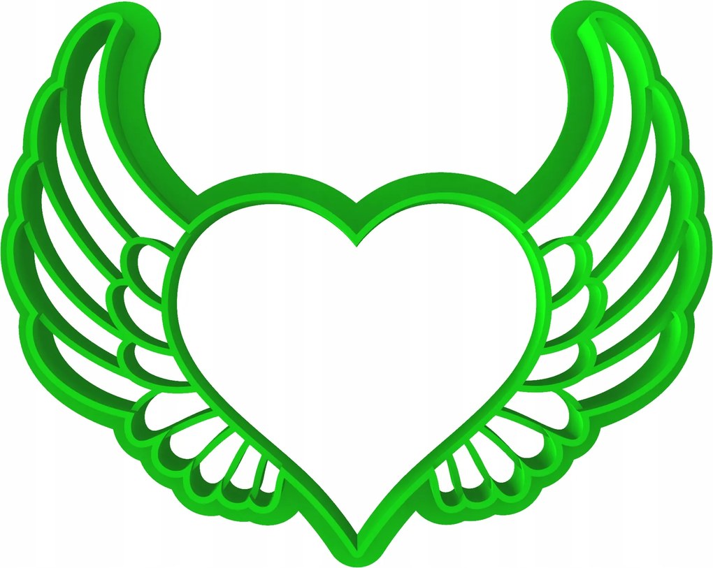 Prémium Mézeskalács és Keksz Lyukasztó Valentin Nap Szív Szárnyak 8cm