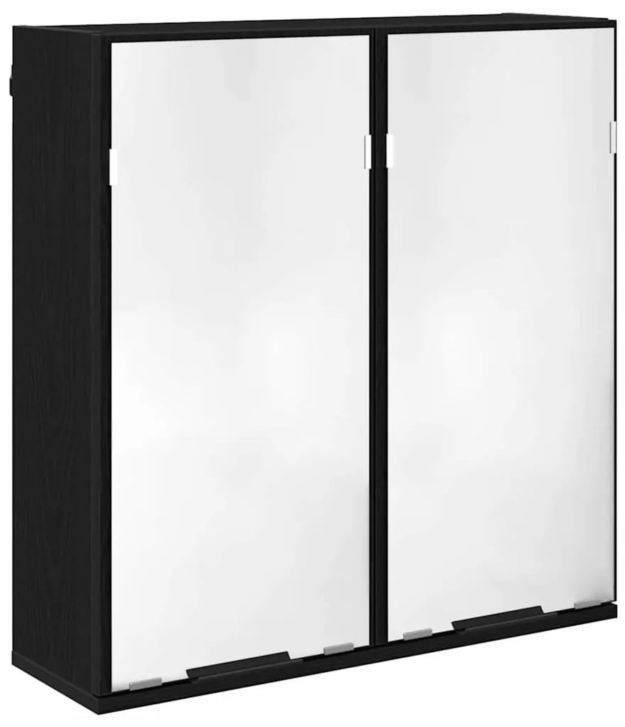 vidaXL Fürdőszobai Szekrény Szett polcokkal 2 pcs Fekete tölgy Faanyag