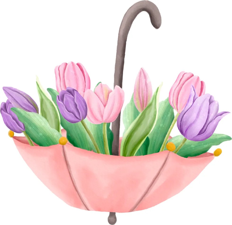 PIPPER. Textil falmatrica "Esernyő tulipánokkal"