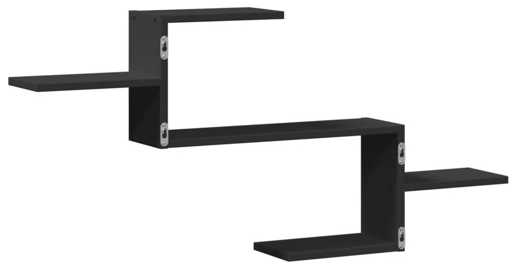 fekete szerelt fa fali polc 104 x 15 x 49 cm