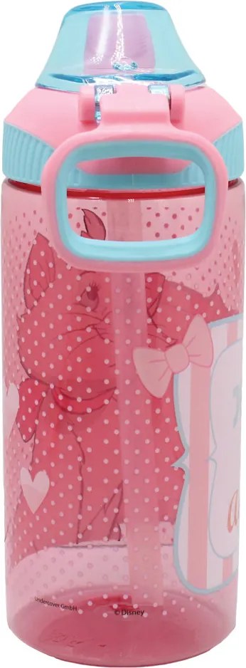 Disney Marie Adorable műanyag szívószálas kulacs akasztóval 450 ml