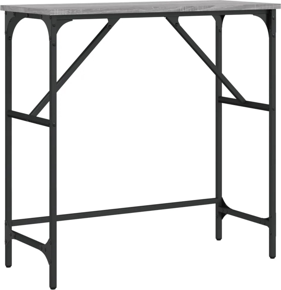vidaXL szürke sonoma színű szerelt fa konzolasztal 75x32x75 cm