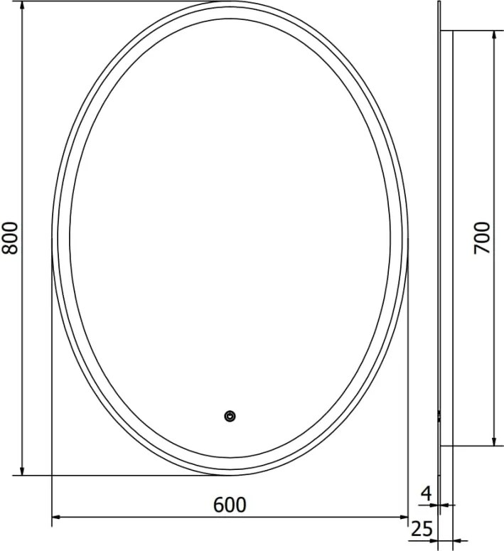 Mexen Elz világító fürdőszobai tükör 60 x 80 cm, LED 6000K, páramentesítő - 9802-060-080-611-00