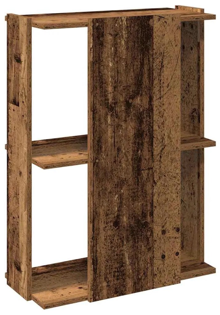 3 szintes antik fa szerelt fa könyvespolc 60x30x80 cm