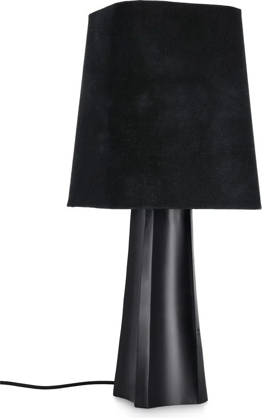Fekete fém asztali lámpa textil búrával (magasság 61 cm) Tripura – Bizzotto