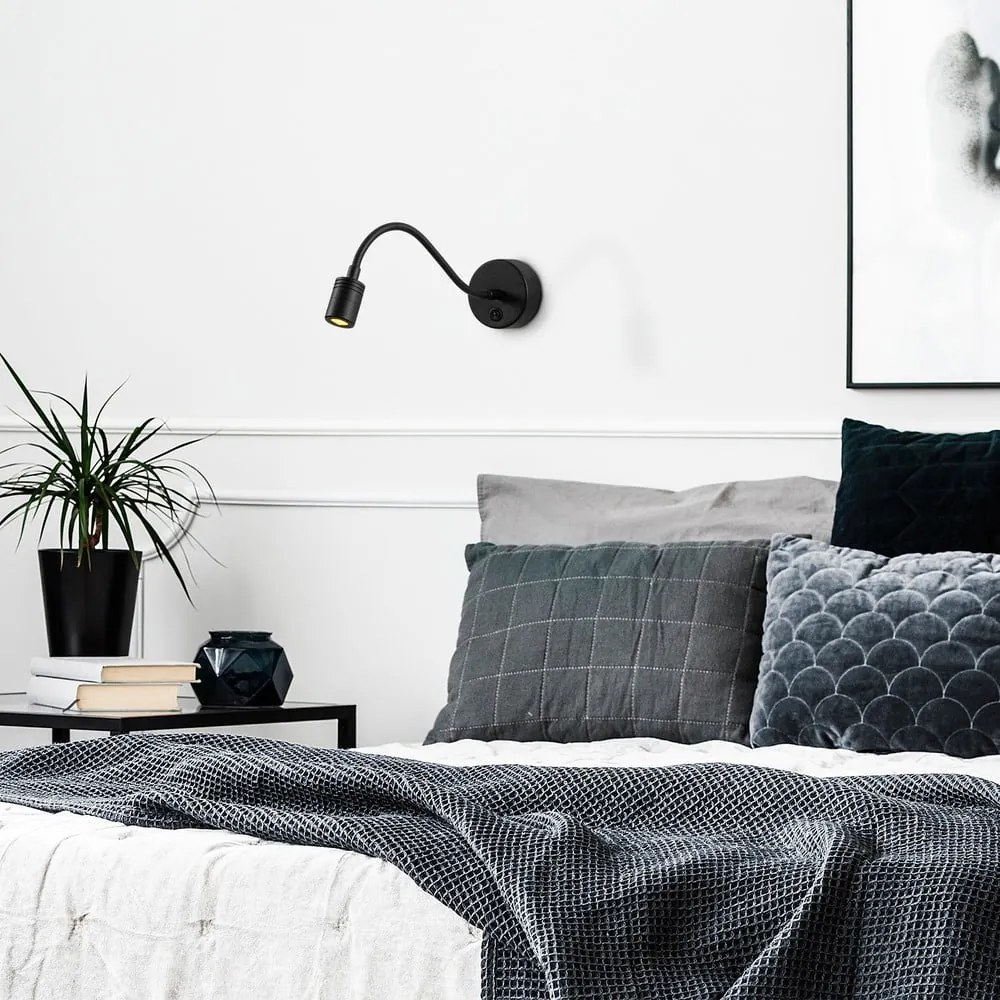 Fekete LED fali lámpa Reading – Opviq lights