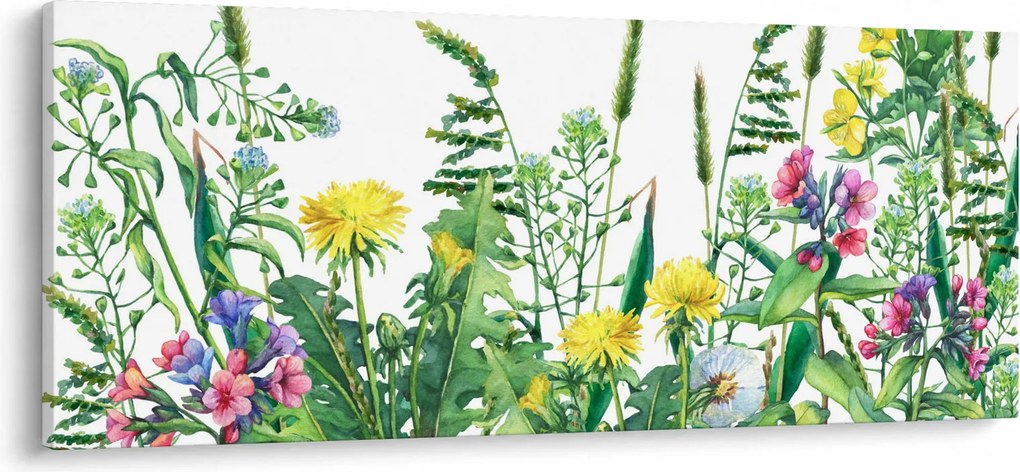 Kép - Festett réti virágok (120x50 cm)