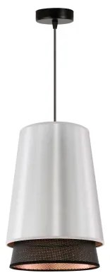 Duolla - Csillár zsinóron BELL SHINY 1xE27/15W/230V átm. 25 cm ezüst/fekete