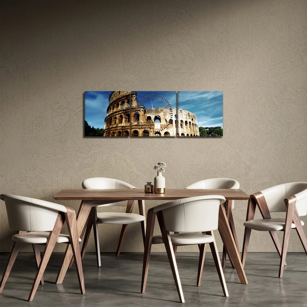 Kép - Colosseum Rómában, Olaszországban (órával) (90x30 cm)