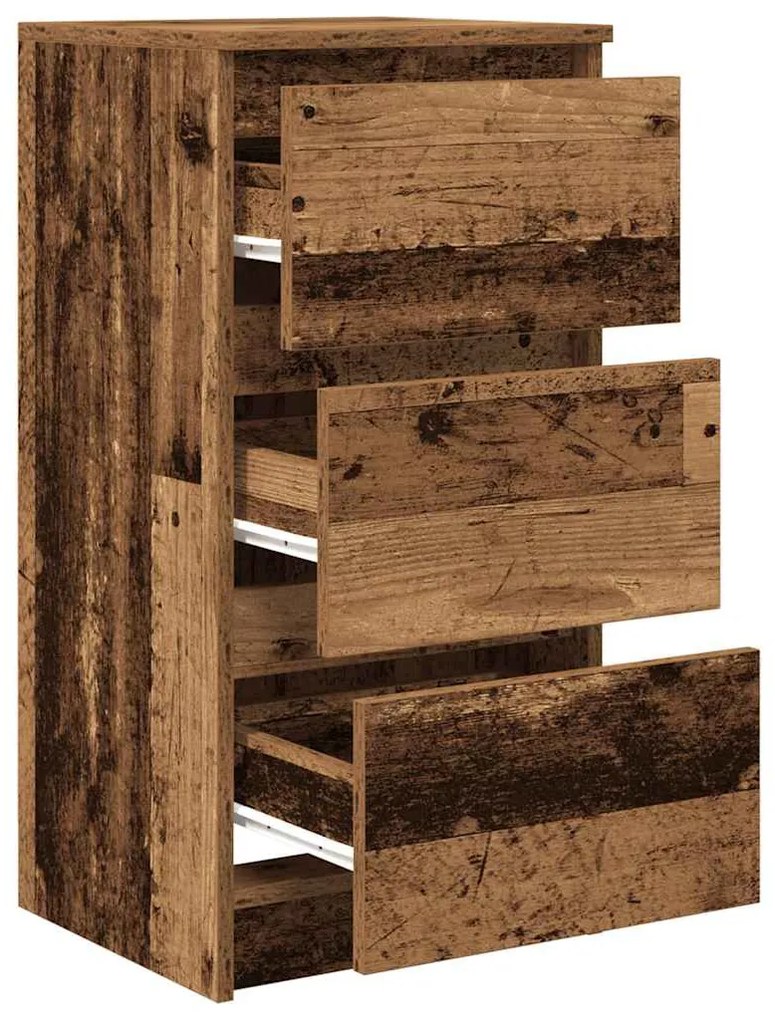 antik fa színű szerelt fa tálalószekrény 37,5x35x76 cm