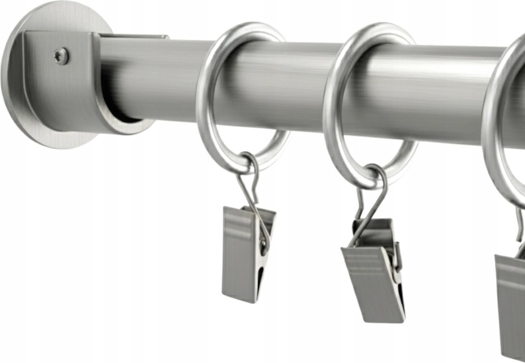 Fém Üreges Függönykarnis 19 mm ezüst Nikkel 200 cm-es kerekekkel