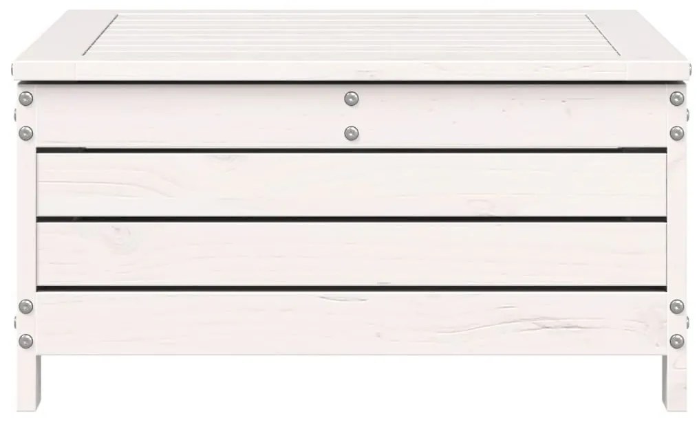 Fehér tömör fenyőfa kerti lábtartó 62 x 63,5 x 32 cm