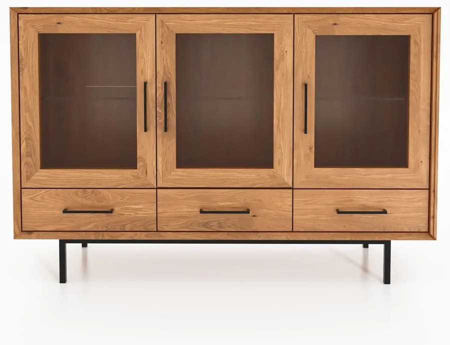 Natúr színű tölgyfa tálalószekrény 144x95 cm Abies – The Beds