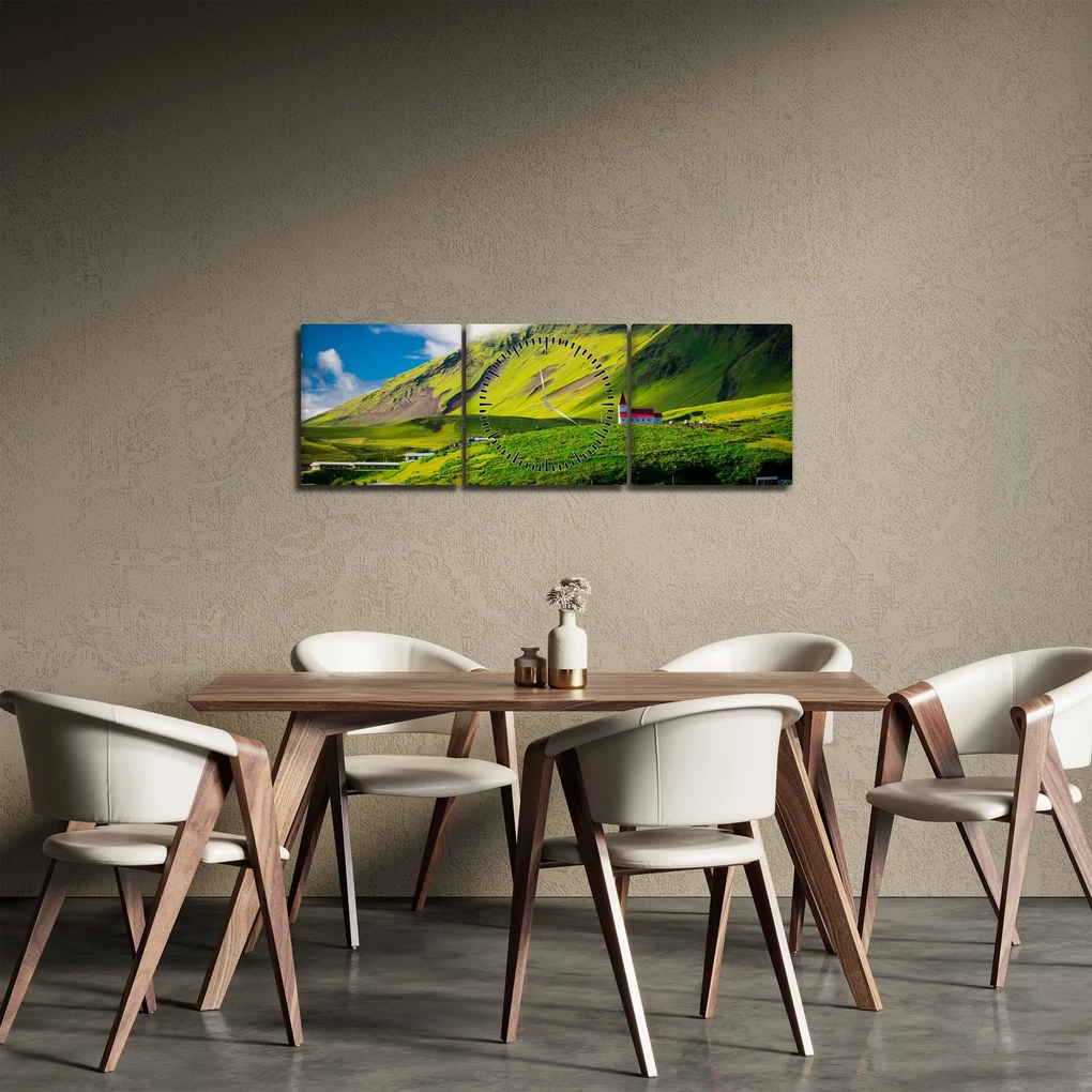 Hegyvidék képe (órával) (90x30 cm)