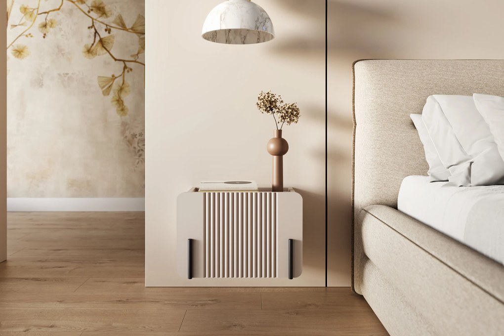 Malmi fali éjjeliszekrény 45 cm fiókkal - kasmír / fekete