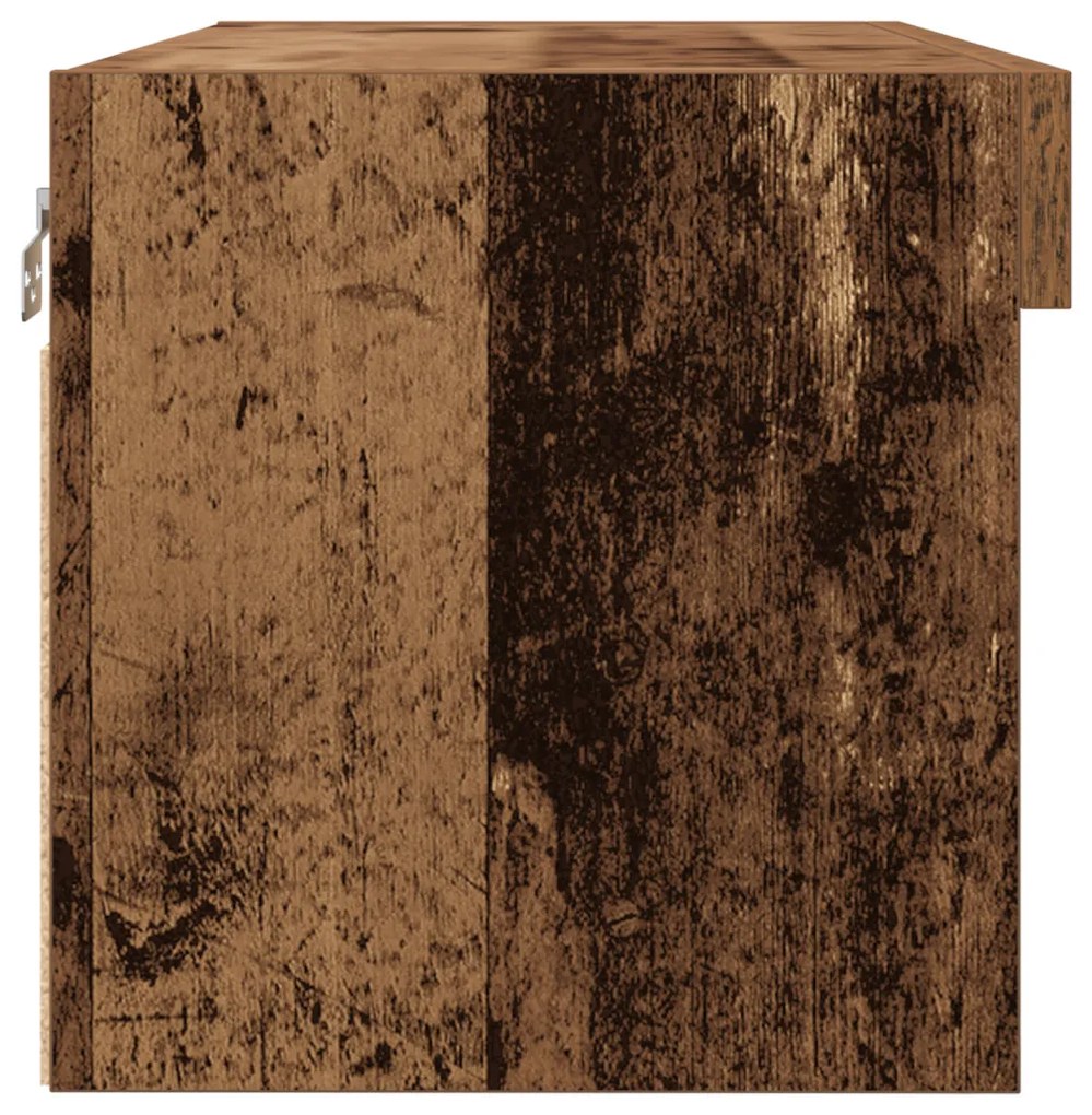 TV Fali Szekrény LED Világítással 2 db Régi Fa 80x30x30 cm