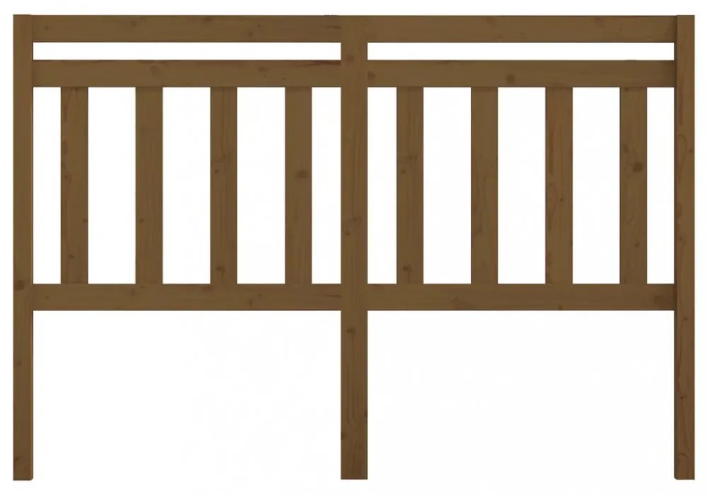mézbarna tömör fenyőfa ágyfejtámla 166 x 4 x 100 cm
