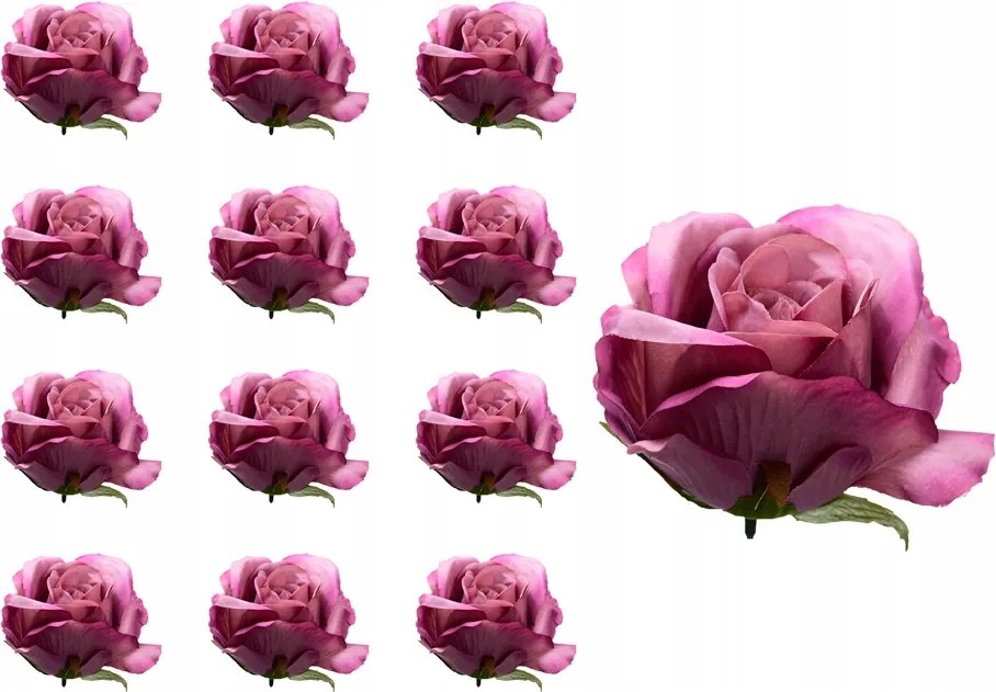 Rózsa fej mauve 12 db-os mesterséges dekorációs kompozíció
