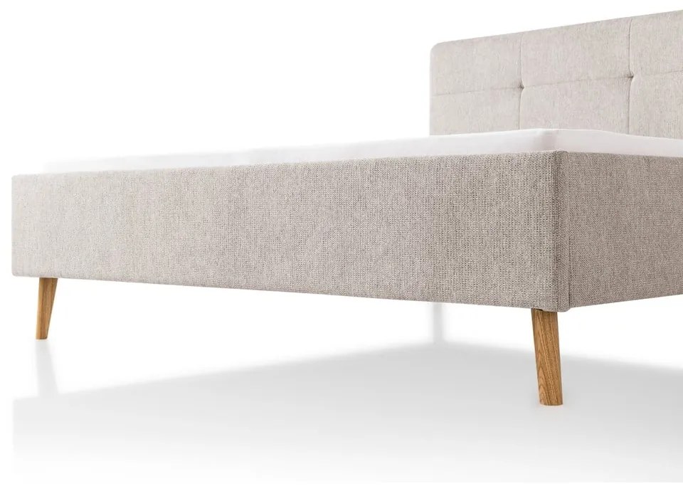 Szürke-barna kárpitozott franciaágy ágyrács nélkül 180x200 cm Smart – Meise Möbel