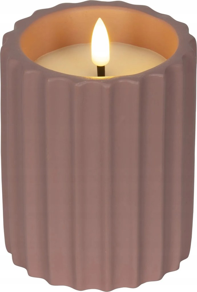 Kültéri Led gyertya sötét rózsaszín dekoratív 11,5cm
