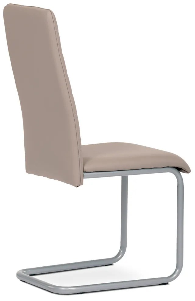 Scaun cu bază de sanie de culoare trufașă cu picioare metalice gri. DCL-402