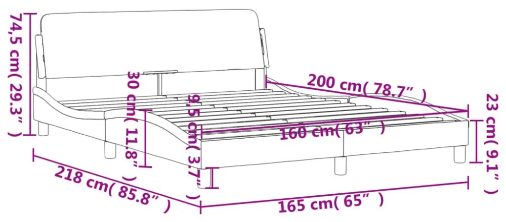 fehér műbőr ágykeret Dover 160x200 cm