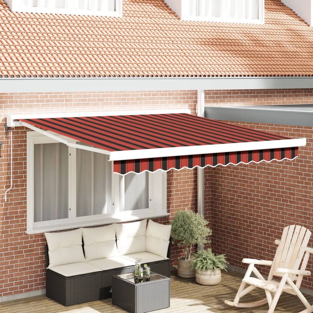 Automatikusan Behúzható Napellenző Narancs és Barna 300x250 cm