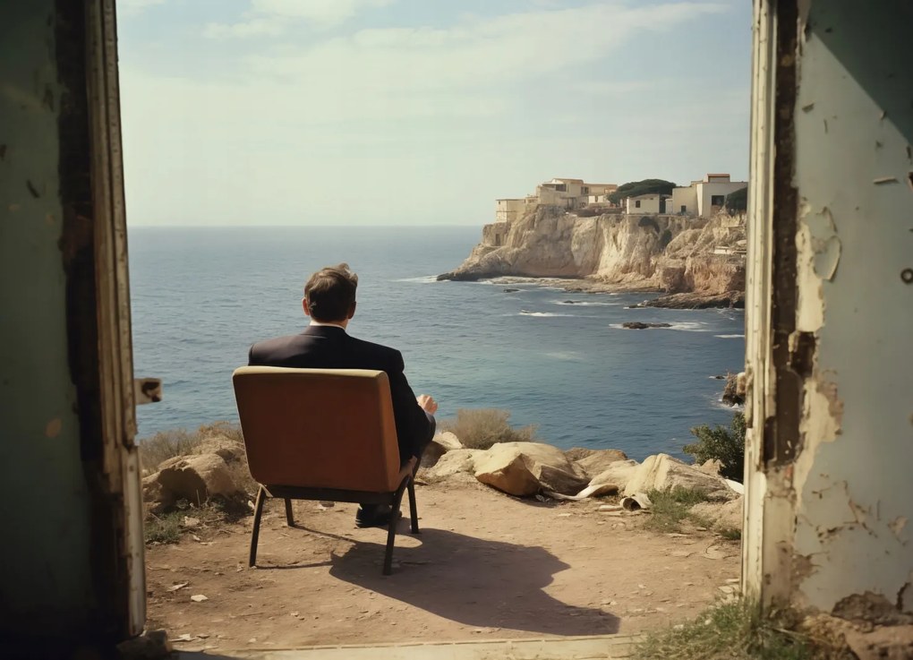 Poszter 18x13cm Magányos tengerparti konfrontáció