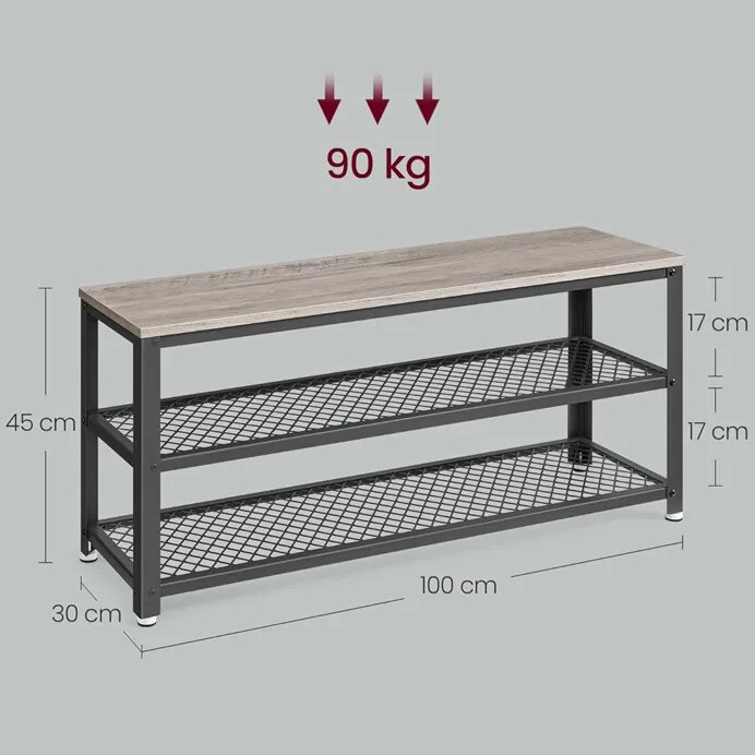 Cipőszekrény, mdf, szürke, ABO-E1078 Grey