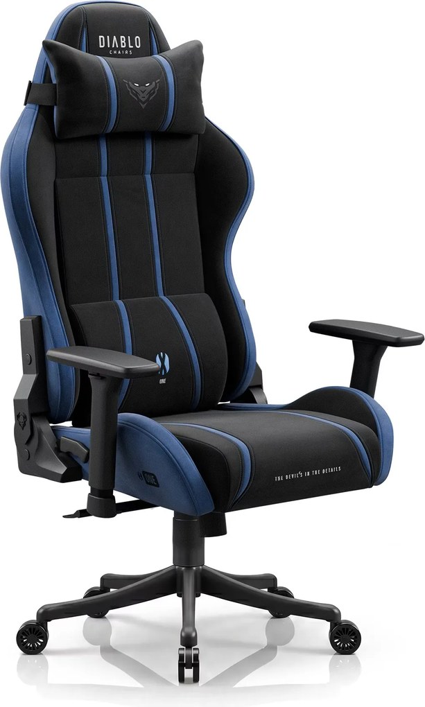 Gamer szék szövet Small Size, fekete-kék: Diablo X-One 2.0 Night Blue